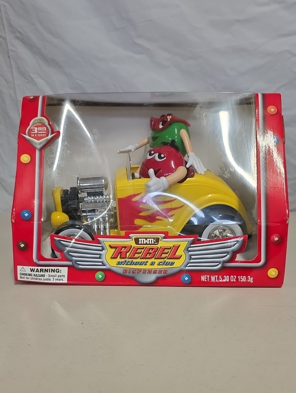 3rd Series M&M's "Rebel Without A Clue" hot rod candy dispenser